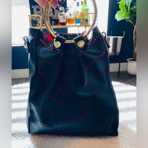 Steve Madden Black Purse With Ring Handle